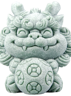 逗兽记青砂石摆件国潮桌面茶宠