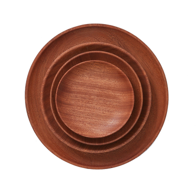 乌檀木圆盘木碟子果盘托盘