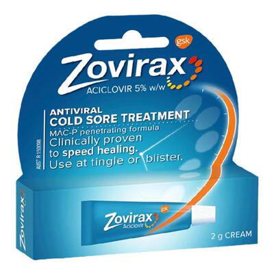 新西兰药房 ZOVIRAX 阿昔洛韦5%唇疱疹软膏冷疮黄泡带状疱疹膏 2g