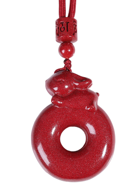 兔年朱砂兔子平安扣吊坠男女礼物