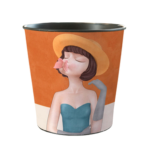 轻奢桌面垃圾桶可爱网红台面办公室桌上迷你小家用餐桌卧室高颜值