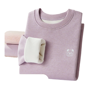 儿童保暖内衣套装女童加绒加厚冬季秋衣秋裤校服神器羊毛蚕丝巨厚