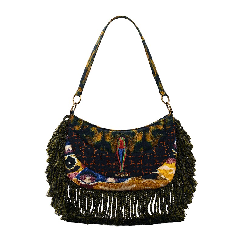【Lacroix联名】Desigual26春夏新品手绘印花流苏装饰腋下单肩包