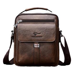 麦克袋鼠真皮男包手提包男士包包商务公文背包单肩小斜挎包牛皮潮