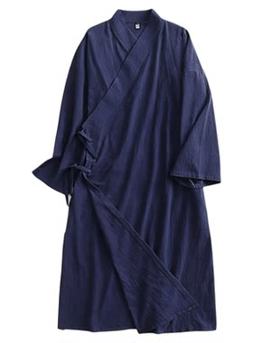 新武当山道士僧禅服中国风斜襟三清领长款道袍仙风道骨新中式男装