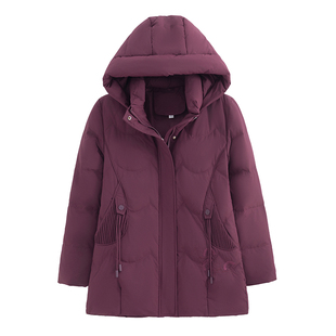 雅鹿羽绒服女中长款2025冬季新款妈妈装中老年加厚白鸭绒宽松外套