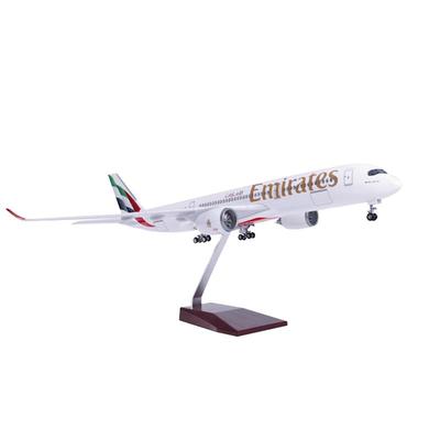 【带轮子带灯】阿联酋航空空客A350仿真客机飞机模型摆件Emirates