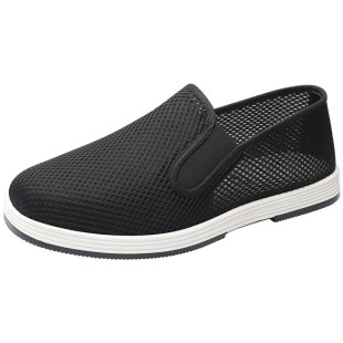 夏季艾草老北京布鞋男款防臭网鞋休闲透气一脚蹬轻便低帮黑布鞋男