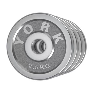 YORK电镀哑铃片小孔0.5KG/1.25KG/2.5KG/5KG增重配重健身家用训练