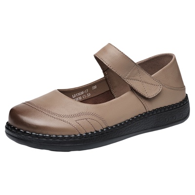 老人头女款中老年妈妈鞋单鞋软底