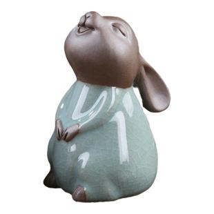 陶瓷十二生肖小鸡猪猴羊兔鼠牛马摆件可爱家居装饰大号茶宠工艺品