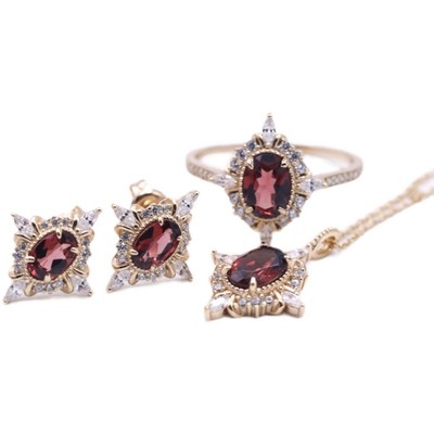 复古天然石榴石戒指石榴石