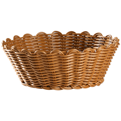 仿藤编桌面圆形收纳篮编织点心盘