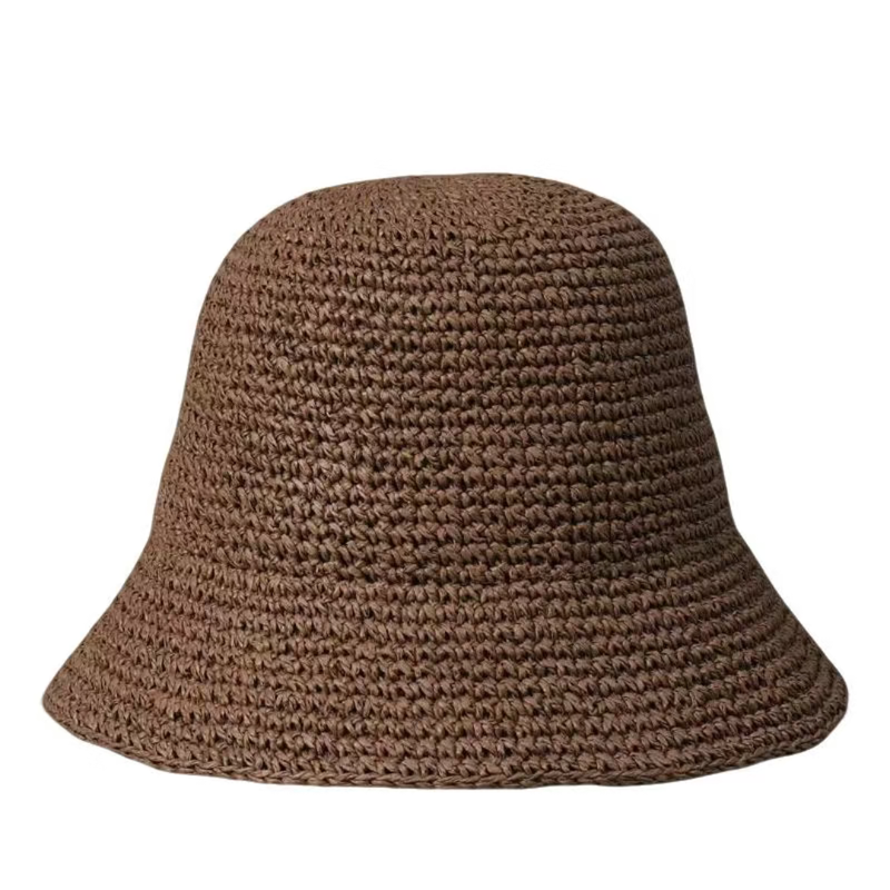 基础搭配渔夫帽手工钩针草编盆帽