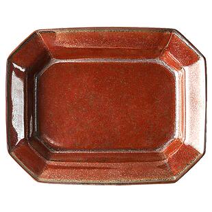 九土日式手工复古餐盘长方形平盘创意陶瓷多边盘沙拉意面盘甜品盘