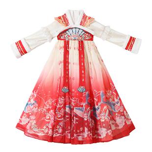 汉服女童秋冬中国风古装冬季拜年服唐装2025新款女孩儿童古风裙子