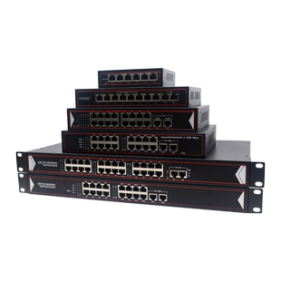 利奇马 国标标准48V交换机百兆千兆4口5口6口8口9口10口12口16口24口POE光纤收发器网线智能供电监控专用