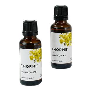 Thorne悦恩维生素D3K2滴剂美国进口维D液体钙成人儿童适用KD500