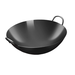 章丘双耳铁锅炒菜锅家用老式农村柴火灶大锅无涂层不粘锅炒锅商用