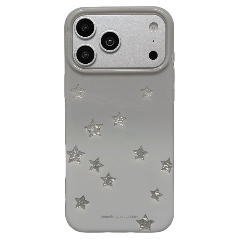 jze韩系ins高级感渐变灰星星闪粉适用苹果17ProMax手机壳带挂绳iphone16pro新款17女款15pro全包14防摔手机套