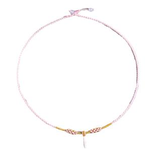 桃花编绳项链半成品儿童成人女款可调节黄金吊坠平安扣玉坠配挂绳