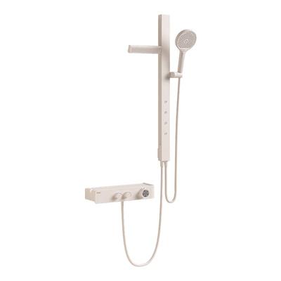 Kiiid肩腰喷增压全铜分体式白色简易无顶喷恒温淋浴花洒套装家用