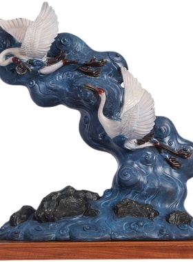 黄铜鹤庆祥和中式风开业乔迁摆件