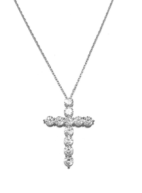 精致百搭高级镶钻十字架锁骨链女