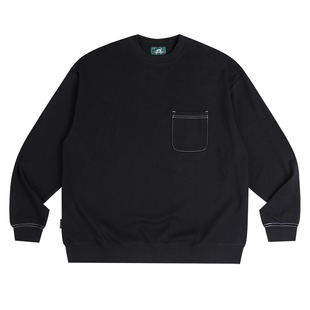 todaynowind 撞色线口袋卫衣 索罗娜抑菌 宽松薄款休闲简约中性