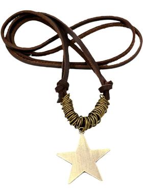 复古朋克风手工编织五角星牛皮