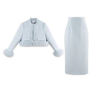 冬装搭配一整套时尚套装女秋冬2023新款套裙中式外套半身裙两件套