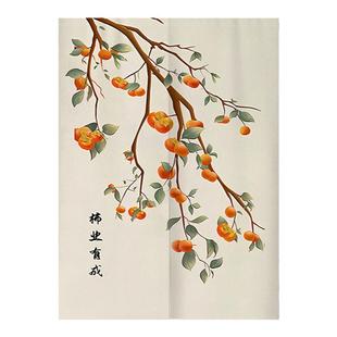 2024新款中式门帘农村平房家用半帘子卧室厨房门布遮挡挂布隔断帘