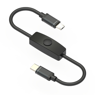 USBType-C转MicroUSBMiniUSB5Pin安卓手机相机台灯记录仪等数码设备带开关控制线5V1A2A2.4A超短充电线数据线