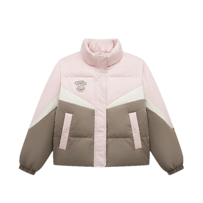 特步有暖气运动羽绒服女