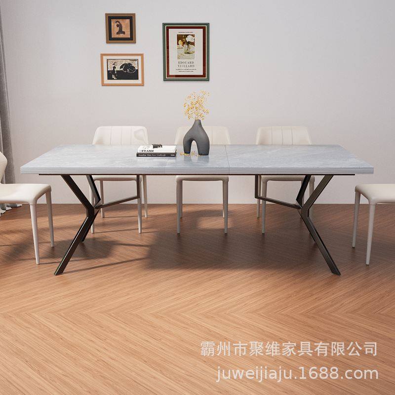 北欧轻奢餐桌椅组合现代简约家用可拉伸小户型客厅长方形吃饭桌子,住宅家具,餐桌+餐椅,淘宝优惠券,粉丝福利购,淘宝优惠卷