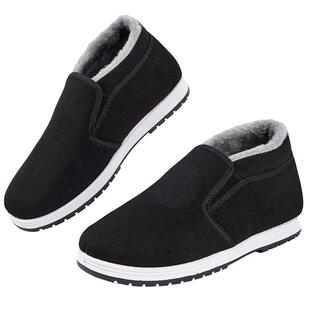 南极团冬季老北京布鞋高帮棉鞋男保暖鞋加绒加厚防滑劳保鞋爸爸鞋