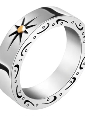 NG太阳花钛钢戒指情侣对戒高级感