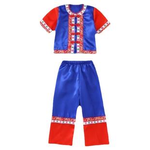 新款佤族男童少数民族服装男女儿童幼儿园学校毛南族演出服饰阿佤