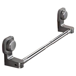 吸盘卫生间置物架毛巾架免打孔浴室伸缩毛巾杆浴巾收纳挂架拖鞋