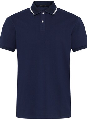 利郎官方可机洗桑蚕丝撞色领Polo