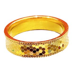 新品仿黄金蹦迪戒指情侣龙鳞对戒闪耀蜂巢沙金素圈鱼鳞指环不掉色