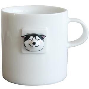 SANQ三浅马克杯原创设计卡洞哈士奇马克杯二哈网红陶瓷咖啡杯礼物