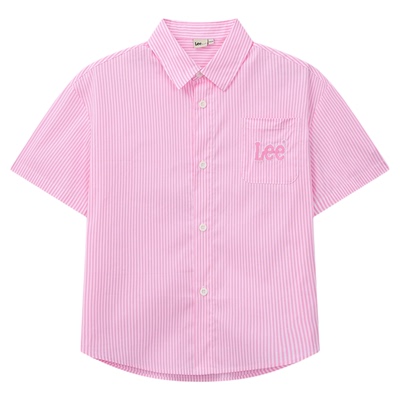 Leekids夏季条纹透气中大童衬衫