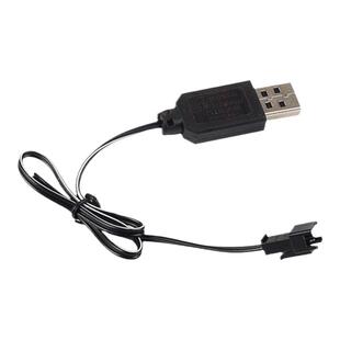 3.7v锂电池充电线Usb头SM-2p接头圆柱型锂电池充电器玩具车配件