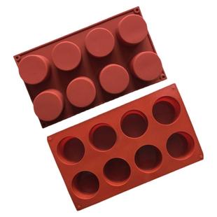 8连法式圆柱体慕斯蛋糕模具巧克力硅胶西点家用烘焙圆形马芬杯模