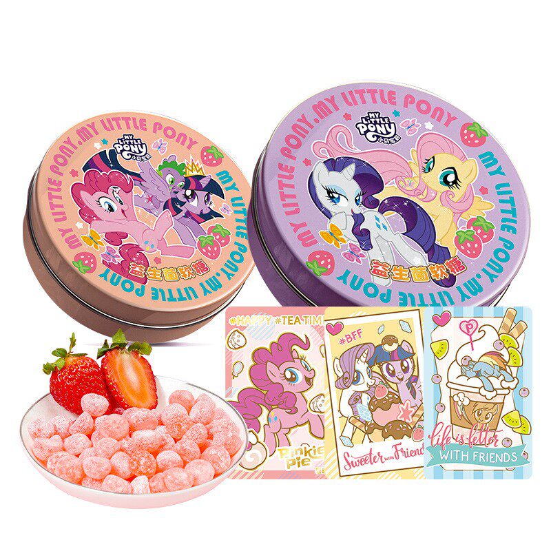 添乐卡通王小马宝莉糖果益生菌软糖草莓蓝莓味儿童qq糖小朋友零食