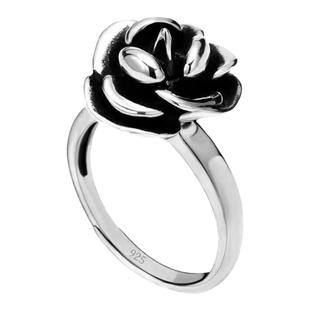 S925纯银抖音同款玫瑰花防身食指开口女士戒指环自卫防狼武器暗器