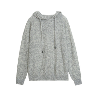 BLANK LABEL康宝莱细针羊毛针织连帽卫衣女2025春秋休闲薄款上衣
