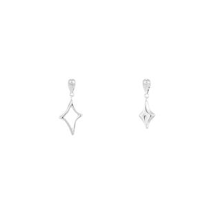 银针星星四芒星耳环日常百搭个性高级感简约耳钉耳饰满钻银子几何