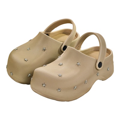 2026年星星装饰6cm厚底包头鞋